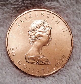 1979 1oz Gold.  999 Fine Canadian Maple Leaf - photo