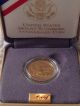 1991 - W United States Mount Rushmore $5 Dollar Gold Proof Coin W Box & Gold photo 3