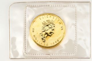 1998 Gold 1/4 Oz.  9999 Canada Maple Leaf Bullion Coin Uncirculated Perfect photo