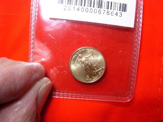 2014 Us Gold 1/10 Fine Oz Five Dollars Eagle Coin Great Cond Grade Ms+ photo