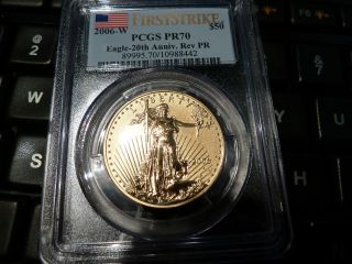 2006 Pcgs Gold First Strike Reverse Proof Pr70 Rare Only 9,  996 Minted 20th Ann photo