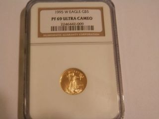 1995 - W 1/10th Oz.  $5 - Coin Proof American Eagle Ngc Pr - 69 photo