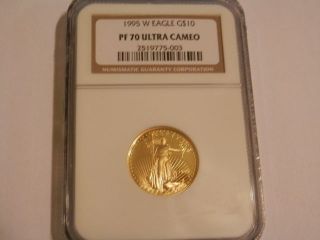 1995 1/4 Oz Gold American Eagle $10 Proof 70 photo