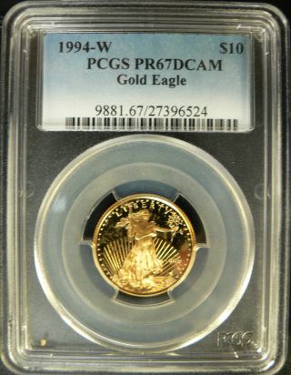 L@@k - - - 1994 - W $10 Gold 1/4 Ounce American Eagle - Exquisite Pcgs Pr67dcam photo