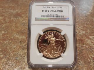 2013 W Gold Eagle 1 Oz Proof Ngc Pr70ucam And,  Low Mintage. photo