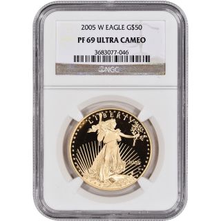 2005 - W American Gold Eagle Proof (1 Oz) $50 - Ngc Pf69ucam photo
