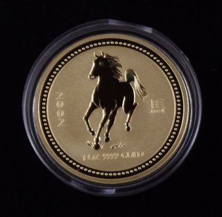 2002 Australian Lunar 1oz 24k Horse Gold Coin - Classic Horse Popular In N.  Amer photo