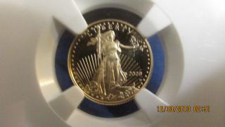 2008 - W $5 Gold Eagle 1/10 Oz.  G$5 Ngc Pf70 Proof Pr70 Cameo Early Release photo