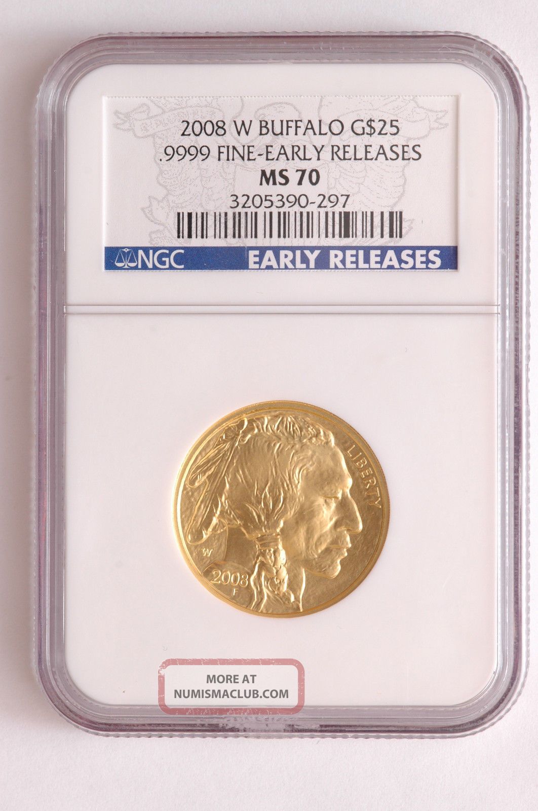 2008 W Buffalo Gold $25, Early Release, Ngc Ms70