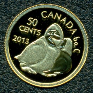 2013 Canada 50 - Cent Fine Gold Coin - - Inuit Art Owl Shaman Holding Goose photo
