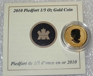 2010 Canada $10 Dollars Piedfort Gold Maple Leaf 1/5 Oz.  99999 Rare 3000 Pc. photo