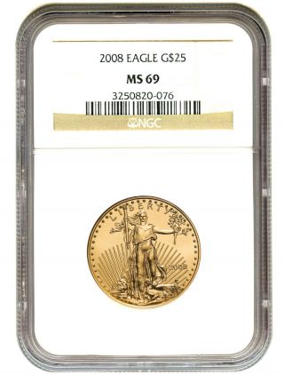 2008 Gold Eagle $25 Ngc Ms69 American Gold Eagle Age photo