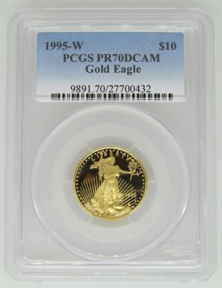 1995 - W Pcgs Pr70 Proof Gold Eagle - Quarter Ounce Gold (1/4 Ozt) - $10 Dcam photo