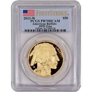 2013 - W American Gold Buffalo Proof (1 Oz) $50 - Pcgs Pr70 Dcam - First Strike photo