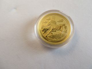 2014 1/10th Oz Gold Australian Year Of The Horse, .  9999 Pure photo