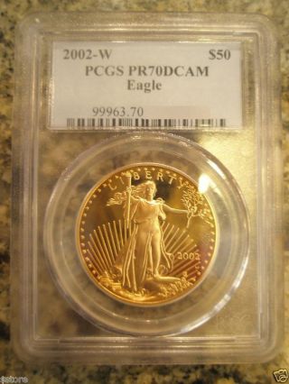 2002 - W $50 Pcgs Pr70dcam Gold American Eagle photo