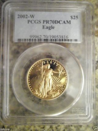 2002 - W $25 Pcgs Pr70dcam 1/2 Oz,  Gold American Eagle photo