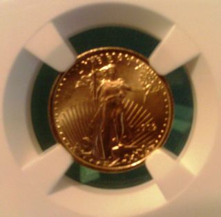 1999 Ngc Ms 69 1/10oz $5 Am.  Eagle Gold Coin Luster photo