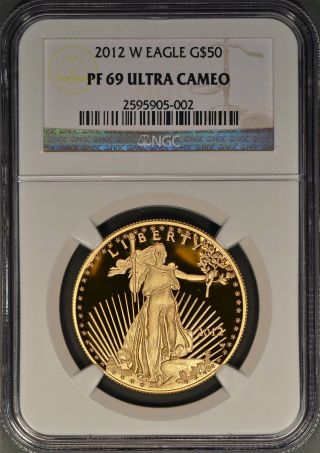 2012 W Eagle G$50 One Ounce Gold Ngc Pf 69 Ultra Cameo photo