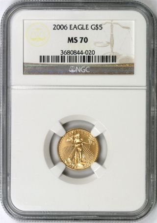 2006 $5 Gold Eagle Ngc Ms70 Tenth - Ounce (1/10oz) Fine Gold photo