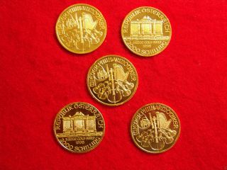 1998 Austrian Philharmonic 1oz.  9999 Pure Gold (24k Gold) 2000 Schilling Coin photo