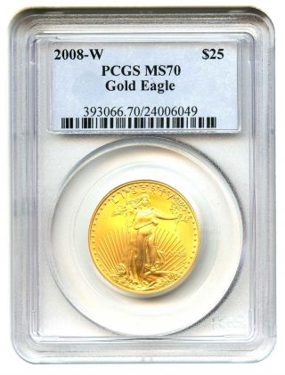 2008 - W Gold Eagle $25 Pcgs Ms70 American Gold Eagle Age photo