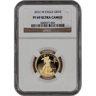 2012 - W American Gold Eagle Proof (1/4 Oz) $10 - Ngc Pf69ucam photo
