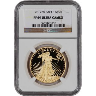 2012 - W American Gold Eagle Proof (1 Oz) $50 - Ngc Pf69ucam photo
