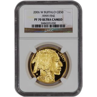 2006 - W American Gold Buffalo Proof (1 Oz) $50 - Ngc Pf70 Ucam photo