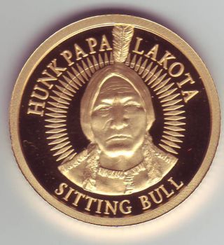 1/2 Oz.  9999 Gold Lakota - Sitting Bull - Aocs - 2009 Run Initialed By Rob Gray photo