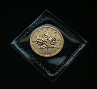 2013 - 1/10 Oz Canadian Maple Leaf Fine Bullion Gold Coin - photo