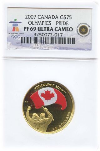 2007 Canada G$75 Olympics Pride Pf 69 Ultra Cameo | Ngc Graded photo