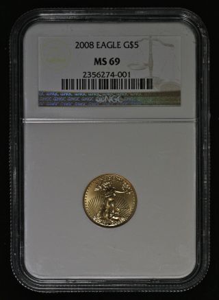 2008 Ngc Ms69 5 Dollar American Gold Eagle Ncn487 photo