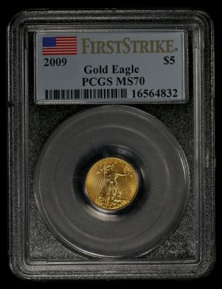 2009 Pcgs Ms70 First Strike 5 Dollar American Gold Eagle Ncn488 photo