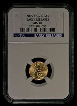 2009 Ngc Ms70 Early Releases 5 Dollar American Gold Eagle Ncn489 photo