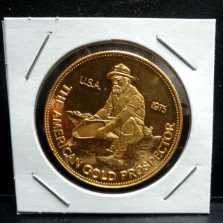 Engelhard 1975 The American Prospector 9.  999 1 Troy Oz Fine Gold Coin photo
