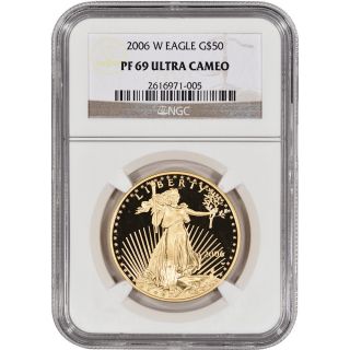 2006 - W American Gold Eagle Proof (1 Oz) $50 - Ngc Pf69 Ucam photo
