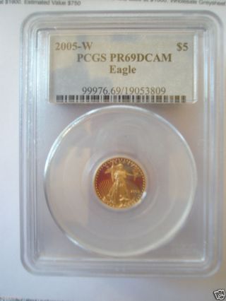 2005 - W $5 Pcgs Pr69dcam 1/10th Oz,  Gold American Eagle photo