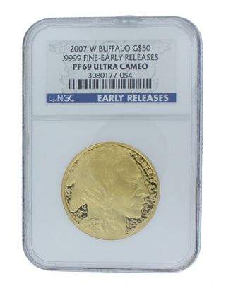 2007 W Buffalo G $50 Gold Buffalo Proof.  9999 Ngc Pf 69 Ultra Cameo 1oz Coin photo