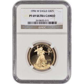 1996 - W American Gold Eagle Proof (1/2 Oz) $25 - Ngc Pf69 Ucam photo