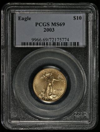 2003 Pcgs Ms69 10 Dollar American Gold Eagle Ncn498 photo