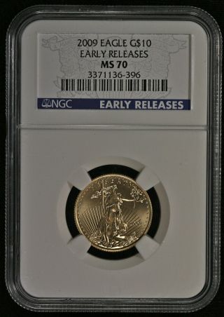2009 Ngc Ms70 Early Releases 10 Dollar American Gold Eagle Ncn501 photo