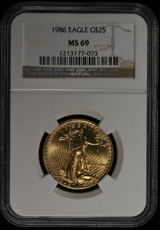 1986 Ngc Ms69 25 Dollar American Gold Eagle Ncn503 photo