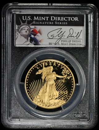 2012 - W Pcgs Pr69 Dcam Dhiel Signature 50 Dollar American Gold Eagle Ncn511 photo
