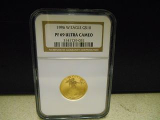 1996 W G$10 Gold Eagle Pf 69 Ultra Cameo photo
