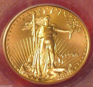 1998 $10 Gold Eagle Pcgs Ms69 1/4 Oz Great Collectible photo
