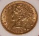 1898 $5 Liberty Head $5 Gold Coin A Great Collectible Gold photo 1