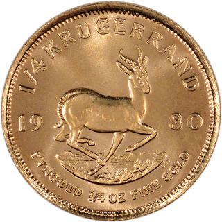 South Africa Gold (1/4 Oz) Krugerrand - Bu - Random Date photo
