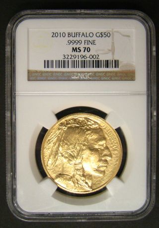 2010 $50 American Buffalo Ngc Ms70.  9999 Fine Gold Coin photo