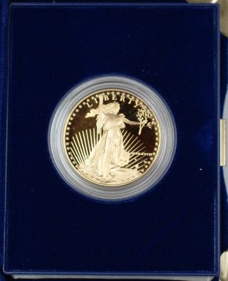 1986 American Eagle $50 Gold Eagle Proof 1 Oz.  Of Gold W/ Box/coa Popular Scarce photo